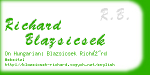 richard blazsicsek business card